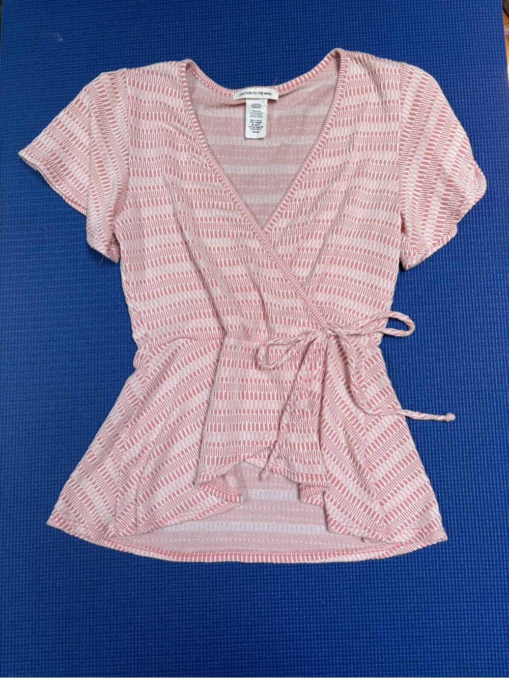 Caution To The Wind Pink Striped Knit Top